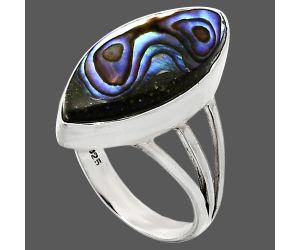 Abalone Shell Ring size-7 EXR01903 R-1003, 10x22 mm