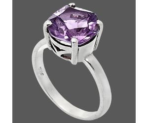 African Amethyst Ring size-7 EXR01907 R-1019, 10x10 mm