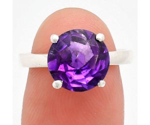 African Amethyst Ring size-7 EXR01908 R-1019, 10x10 mm