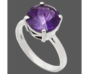 African Amethyst Ring size-7 EXR01908 R-1019, 10x10 mm