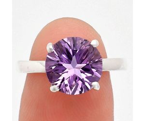 African Amethyst Ring size-7.5 EXR01909 R-1019, 10x10 mm