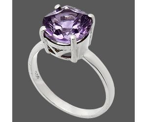 African Amethyst Ring size-7.5 EXR01909 R-1019, 10x10 mm