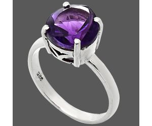 African Amethyst Ring size-8 EXR01912 R-1019, 10x10 mm