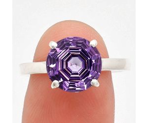 African Amethyst Ring size-9 EXR01915 R-1019, 10x10 mm