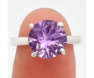 African Amethyst Ring size-7.5 EXR01919 R-1019, 10x10 mm