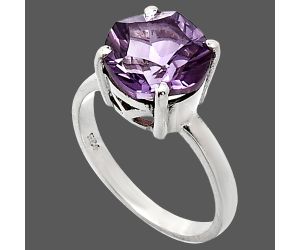 African Amethyst Ring size-7 EXR01920 R-1019, 10x10 mm