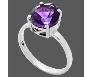 African Amethyst Ring size-9 EXR01923 R-1019, 10x10 mm