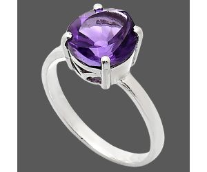 African Amethyst Ring size-9 EXR01924 R-1019, 10x10 mm