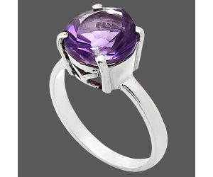 African Amethyst Ring size-7 EXR01925 R-1019, 10x10 mm