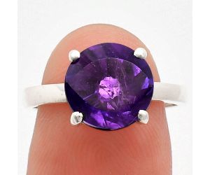 African Amethyst Ring size-7 EXR01927 R-1019, 10x10 mm