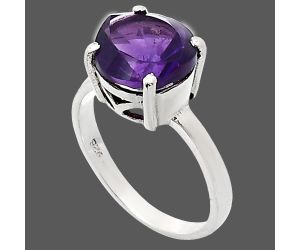 African Amethyst Ring size-7 EXR01927 R-1019, 10x10 mm