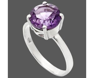 African Amethyst Ring size-9.5 EXR01930 R-1019, 10x10 mm