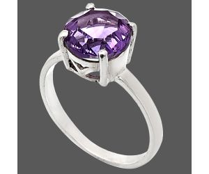 African Amethyst Ring size-9 EXR01931 R-1019, 10x10 mm