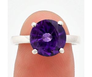 African Amethyst Ring size-7.5 EXR01935 R-1019, 10x10 mm