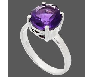 African Amethyst Ring size-7.5 EXR01935 R-1019, 10x10 mm