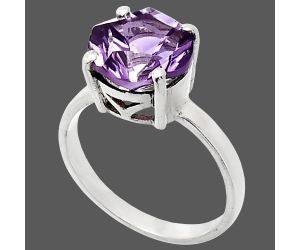 African Amethyst Ring size-7 EXR01941 R-1019, 10x10 mm