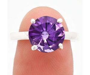 African Amethyst Ring size-7.5 EXR01942 R-1019, 10x10 mm