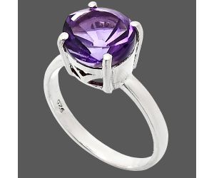 African Amethyst Ring size-7.5 EXR01942 R-1019, 10x10 mm