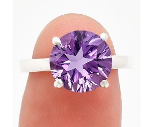 African Amethyst Ring size-7 EXR01943 R-1019, 10x10 mm