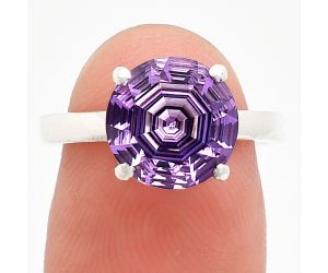 African Amethyst Ring size-7 EXR01944 R-1019, 10x10 mm