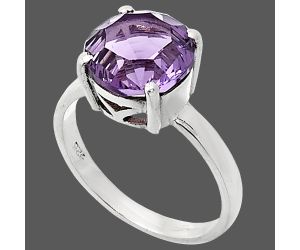 African Amethyst Ring size-7 EXR01944 R-1019, 10x10 mm