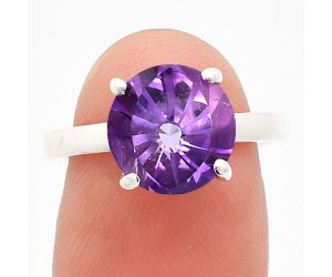 African Amethyst Ring size-8 EXR01946 R-1019, 10x10 mm