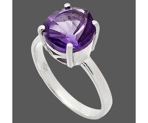 African Amethyst Ring size-8 EXR01946 R-1019, 10x10 mm