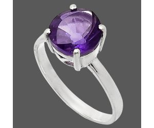 African Amethyst Ring size-9.5 EXR01947 R-1019, 10x10 mm