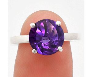 African Amethyst Ring size-9.5 EXR01950 R-1019, 10x10 mm