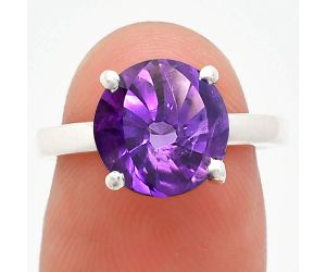 African Amethyst Ring size-7 EXR01951 R-1019, 10x10 mm