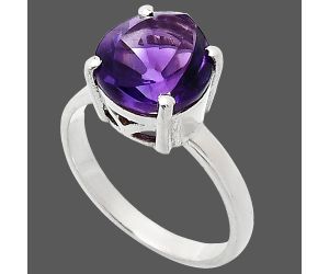 African Amethyst Ring size-7 EXR01951 R-1019, 10x10 mm