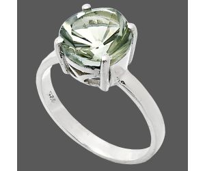 Prasiolite (Green Amethyst) Ring size-8 EXR01953 R-1019, 10x10 mm