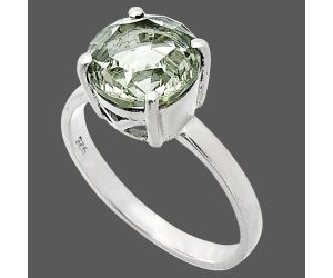 Prasiolite (Green Amethyst) Ring size-9 EXR01955 R-1019, 10x10 mm