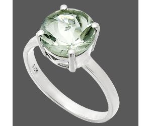 Prasiolite (Green Amethyst) Ring size-9 EXR01956 R-1019, 10x10 mm