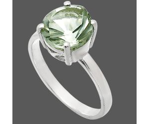 Prasiolite (Green Amethyst) Ring size-9 EXR01958 R-1019, 10x10 mm