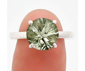 Prasiolite (Green Amethyst) Ring size-9 EXR01960 R-1019, 10x10 mm