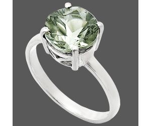 Prasiolite (Green Amethyst) Ring size-9 EXR01960 R-1019, 10x10 mm