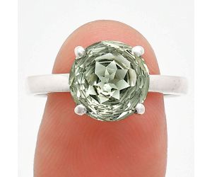 Prasiolite (Green Amethyst) Ring size-9.5 EXR01962 R-1019, 10x10 mm