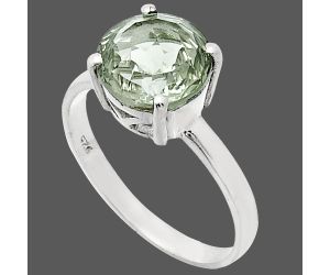 Prasiolite (Green Amethyst) Ring size-9.5 EXR01962 R-1019, 10x10 mm