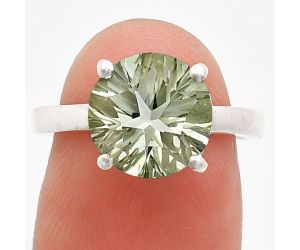 Prasiolite (Green Amethyst) Ring size-7 EXR01963 R-1019, 10x10 mm