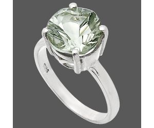 Prasiolite (Green Amethyst) Ring size-7 EXR01963 R-1019, 10x10 mm