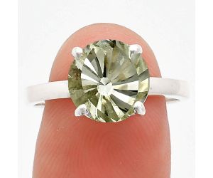 Prasiolite (Green Amethyst) Ring size-9 EXR01964 R-1019, 10x10 mm