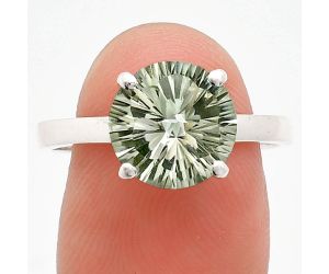 Prasiolite (Green Amethyst) Ring size-9 EXR01965 R-1019, 10x10 mm