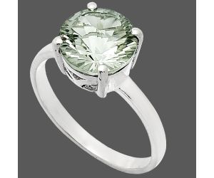 Prasiolite (Green Amethyst) Ring size-9 EXR01965 R-1019, 10x10 mm