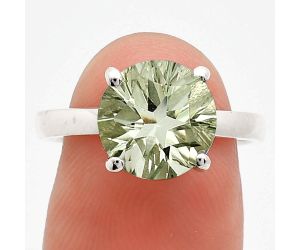 Prasiolite (Green Amethyst) Ring size-8 EXR01967 R-1019, 10x10 mm