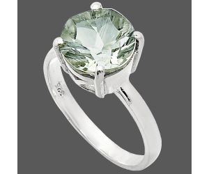 Prasiolite (Green Amethyst) Ring size-8 EXR01967 R-1019, 10x10 mm