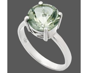 Prasiolite (Green Amethyst) Ring size-8 EXR01968 R-1019, 10x10 mm