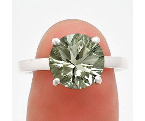 Prasiolite (Green Amethyst) Ring size-9 EXR01969 R-1019, 10x10 mm