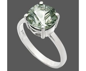 Prasiolite (Green Amethyst) Ring size-9 EXR01969 R-1019, 10x10 mm