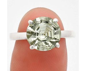 Prasiolite (Green Amethyst) Ring size-7.5 EXR01970 R-1019, 10x10 mm